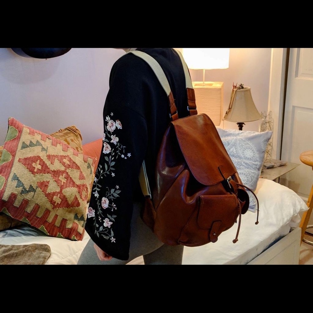 Leather backpack